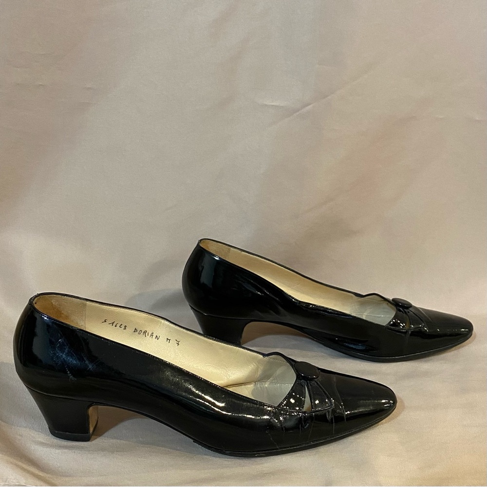 Silvia Fiorentina 7M Black Leather Heels